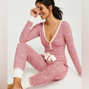 Abercrombie and Fitch Red Striped Pajama Set
